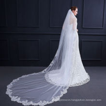 Lace Edge Long Bridal Veil 3*1.5m With Comb One Lay Soft Tulle Wedding Bridal Veil